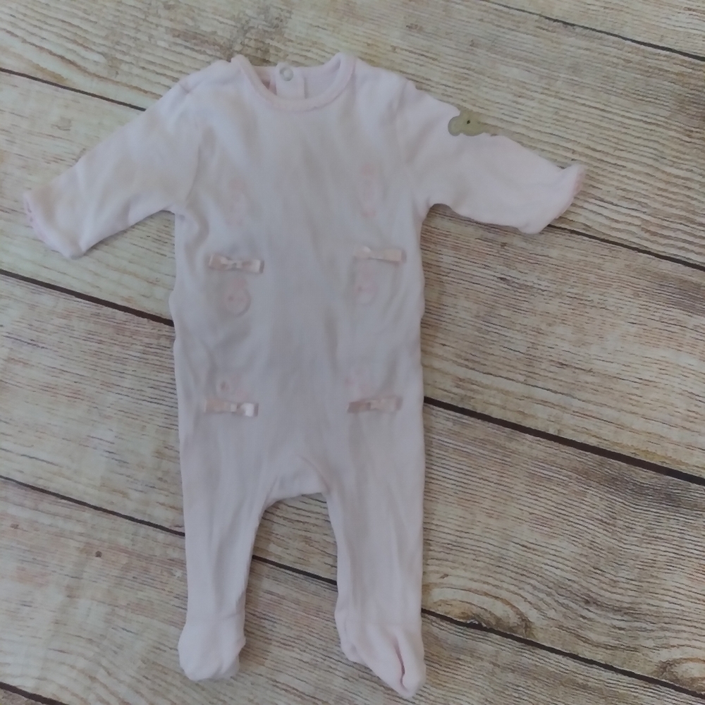 Steiff pink footie stretchy sz 2 months